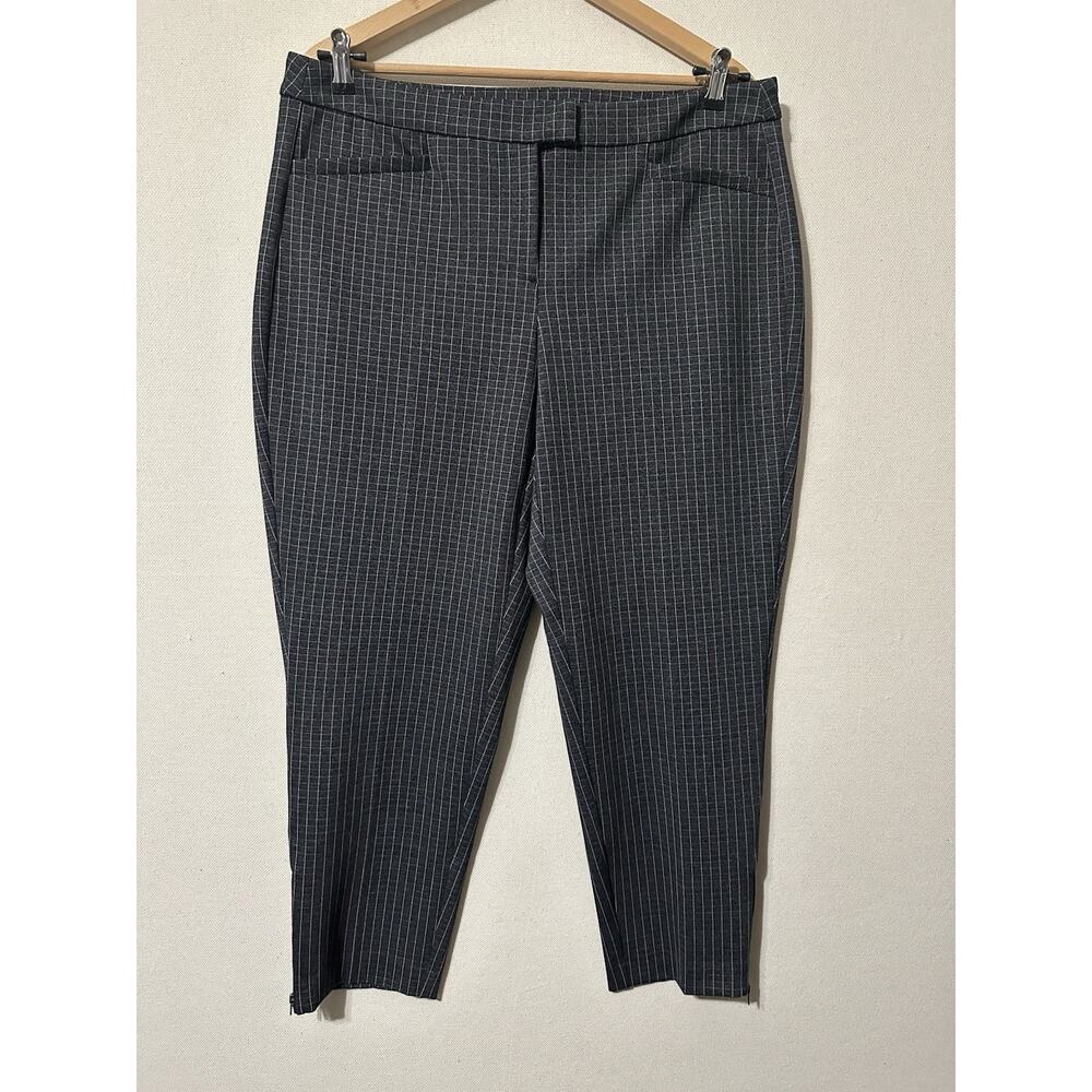 Lane Bryant Women's Plus Sz 18 Pants Black Checked Straight Leg Zipper Legs NWT